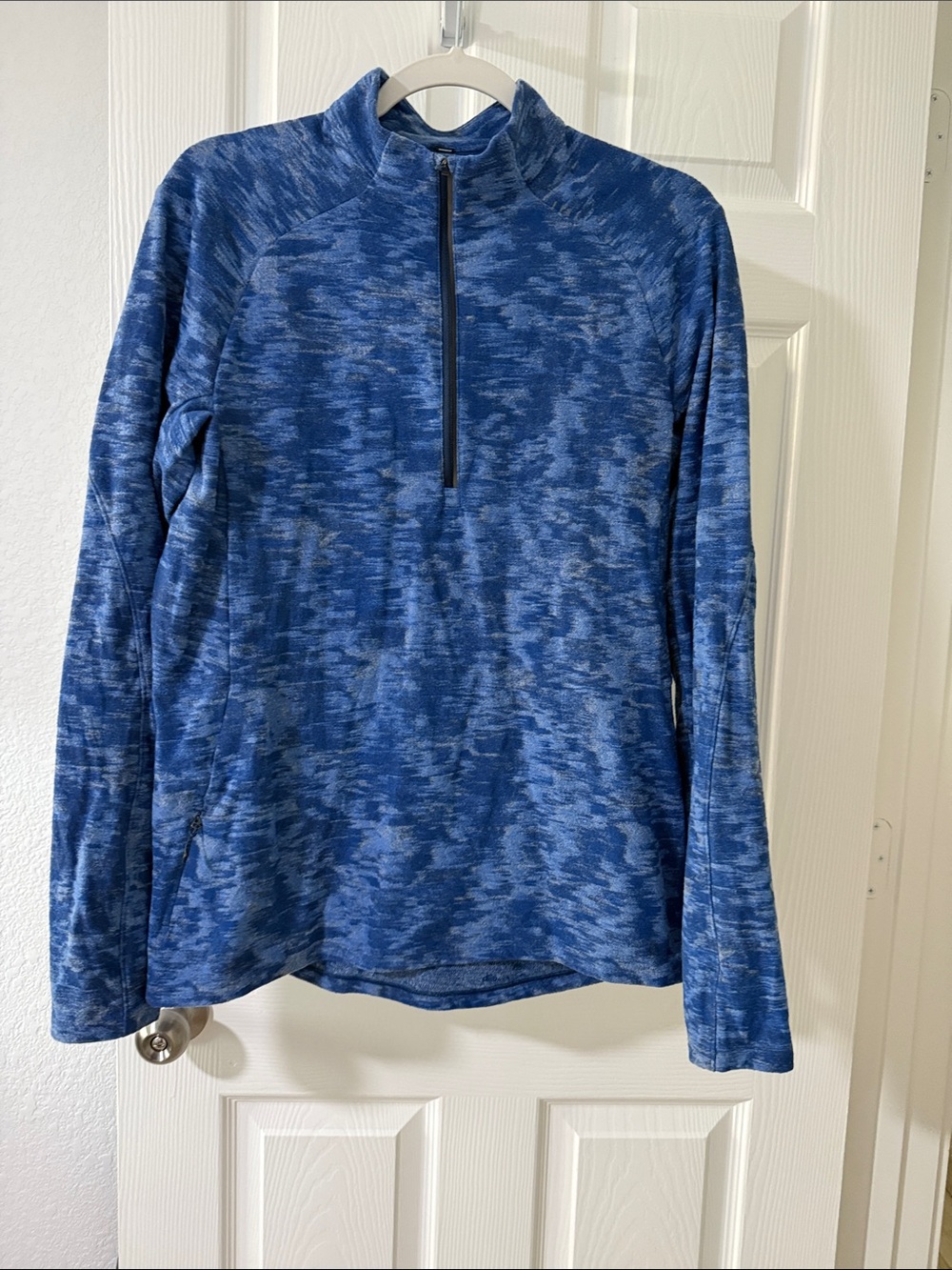 Lululemon Blue Marled Quarter-Zip Pullover